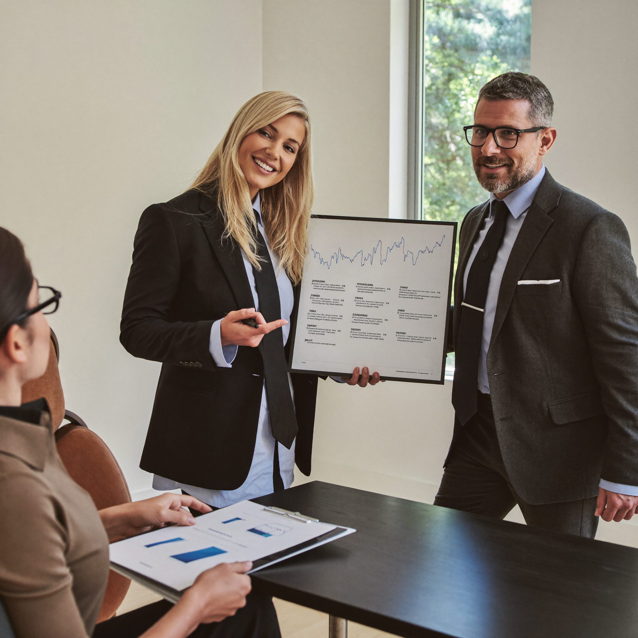 Advisor explaining estate and succession coordination chart to a client